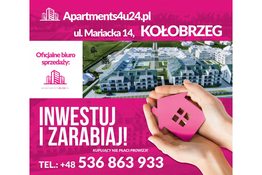 kołobrzeski, Kołobrzeg, Grzybowo, Apartament 100 m do plaży, III etap w sprzedaży!